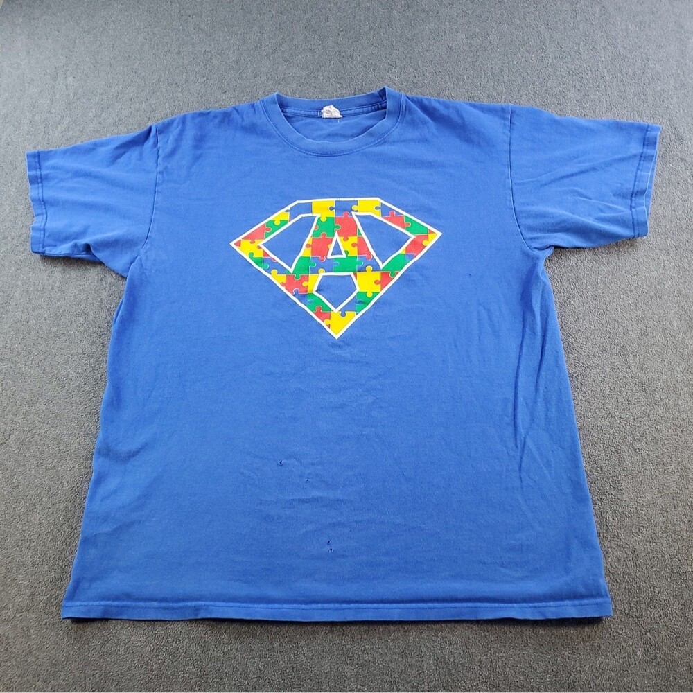 Vintage Superman T-Shirt Men's Size Large Blue Yazbek